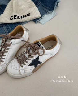 EOS星星小脏鞋女2026春季新款韩版百搭厚底增高休闲鞋系带德训鞋