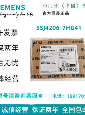 5SJ4206-7HG41小型断路器 240V 14kA，2 极，C，6A符合 UL 489