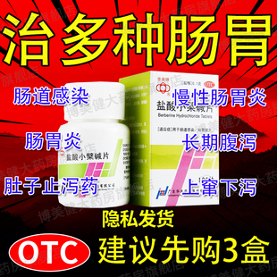 盐酸小檗碱片100片慢性胃炎止痛治疗肠胃炎的药特效胃痛腹痛XJ