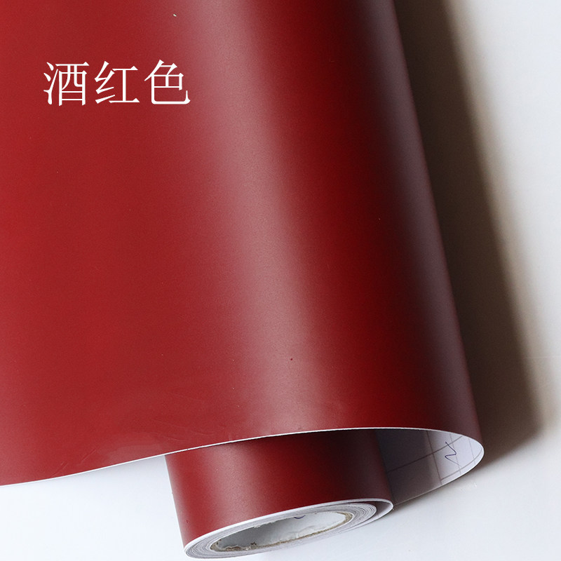 红色系高级感装饰防水防油墙纸喜庆diy刻字结婚喜事pvc纯色定制