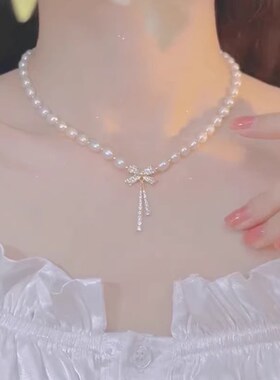 珍珠项链轻奢小众女高级感叠戴配裙子锁骨链颈链赫本风配礼服法式