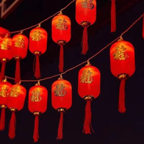 新年led彩灯串灯春节喜庆红灯笼过年氛围布置入宅装饰灯挂饰