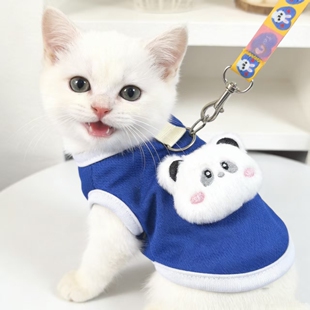 宠物衣服夏季薄款幼猫猫咪防掉毛泰迪比熊幼犬外出可牵引透气防晒