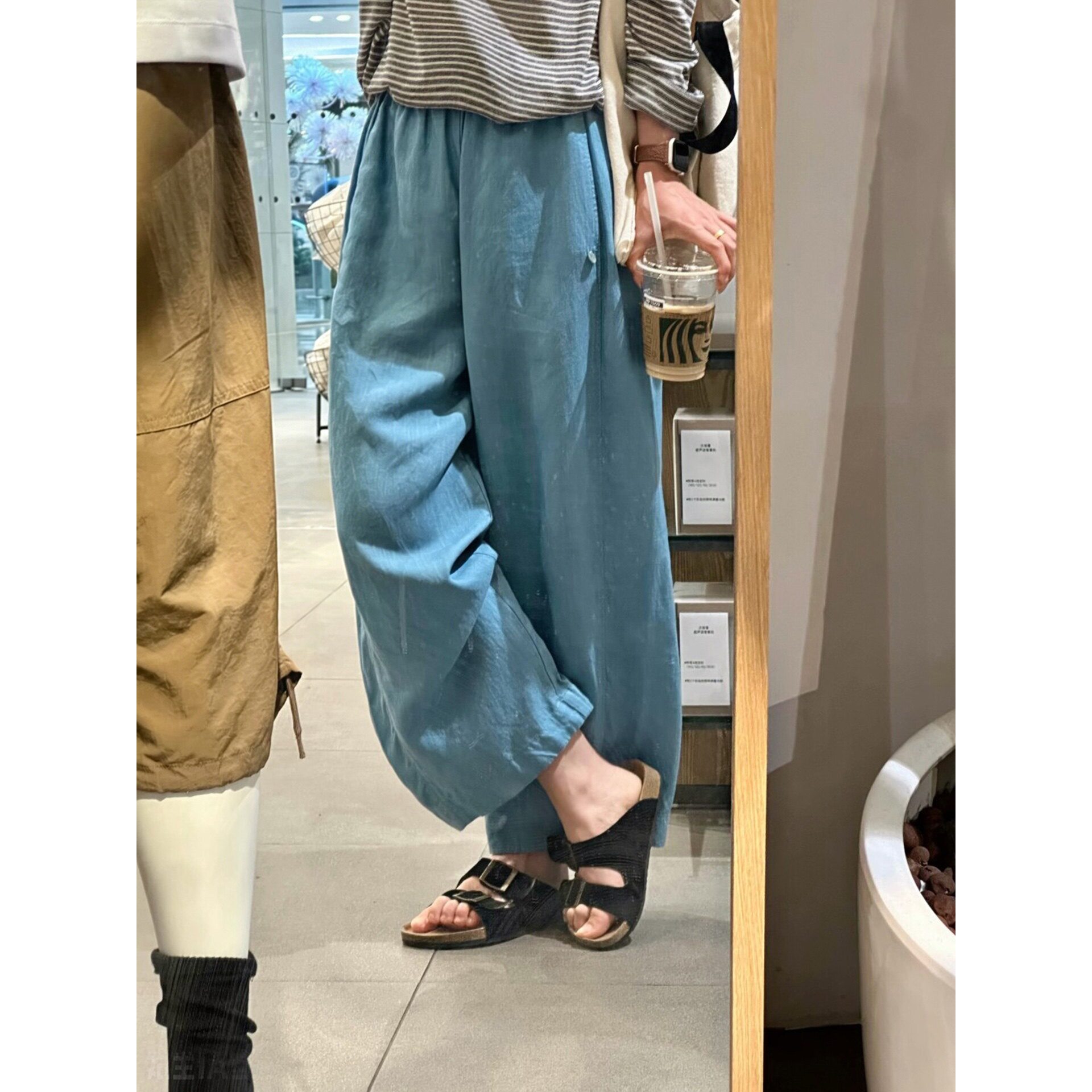 天丝亚麻薄款裤子九分休闲裤2026年新款女夏裤高腰显瘦百搭直筒裤