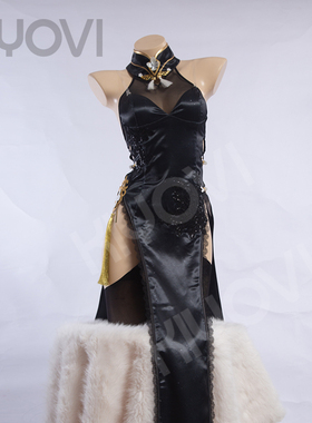 现货KIYOVI碧蓝航线镇海黑旗袍性感cosplay服装女汉元素