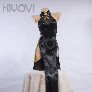 现货KIYOVI碧蓝航线镇海黑旗袍性感cosplay服装女汉元素