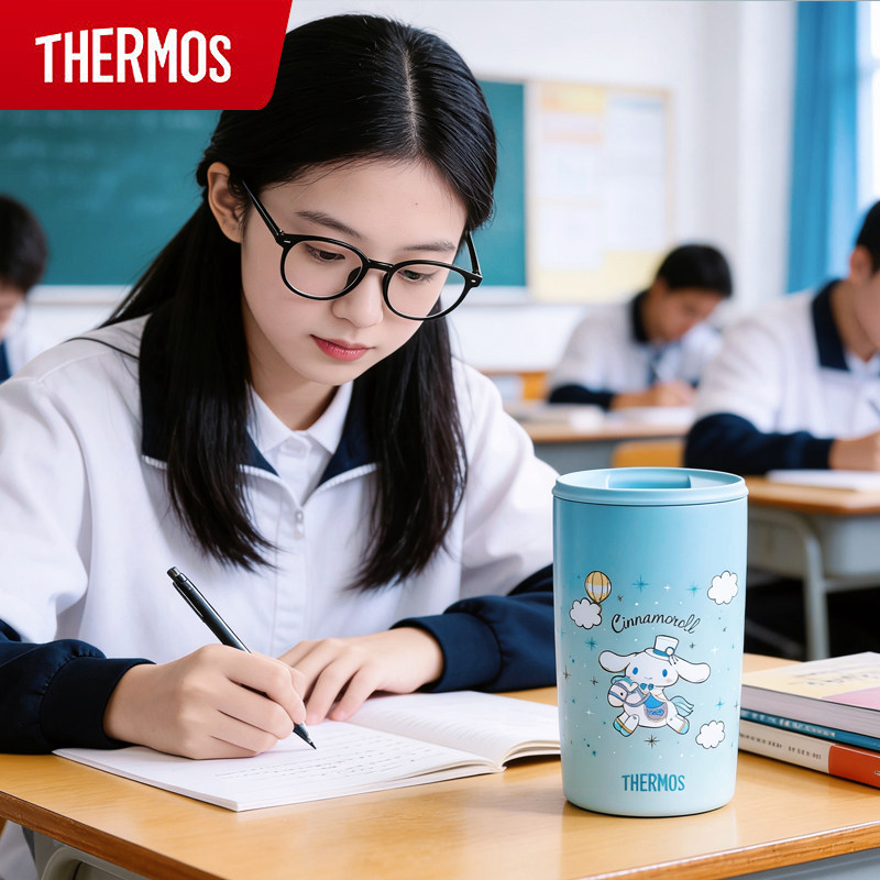 膳魔师保温杯陶瓷内胆简约水杯子玉桂狗联名415ML咖啡杯TCDP-400