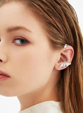 钛钢精灵无耳洞耳饰耳夹冷淡风高级感耳骨夹女耳挂式耳环小众个性