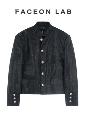 【张艺兴同款】 FACEONLAB曼德拉黑钻制服闪钻满钻设计师明星同款