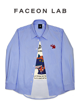 【汪苏泷同款】FACEONLAB狼外婆童话图案条纹明星同款长袖衬衫