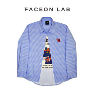 长袖 FACEONLAB狼外婆童话图案条纹明星同款 衬衫 汪苏泷同款