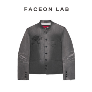 【白皮书乐队联名】FACEONLAB老鼠伐木工制服立领水洗刺绣外套