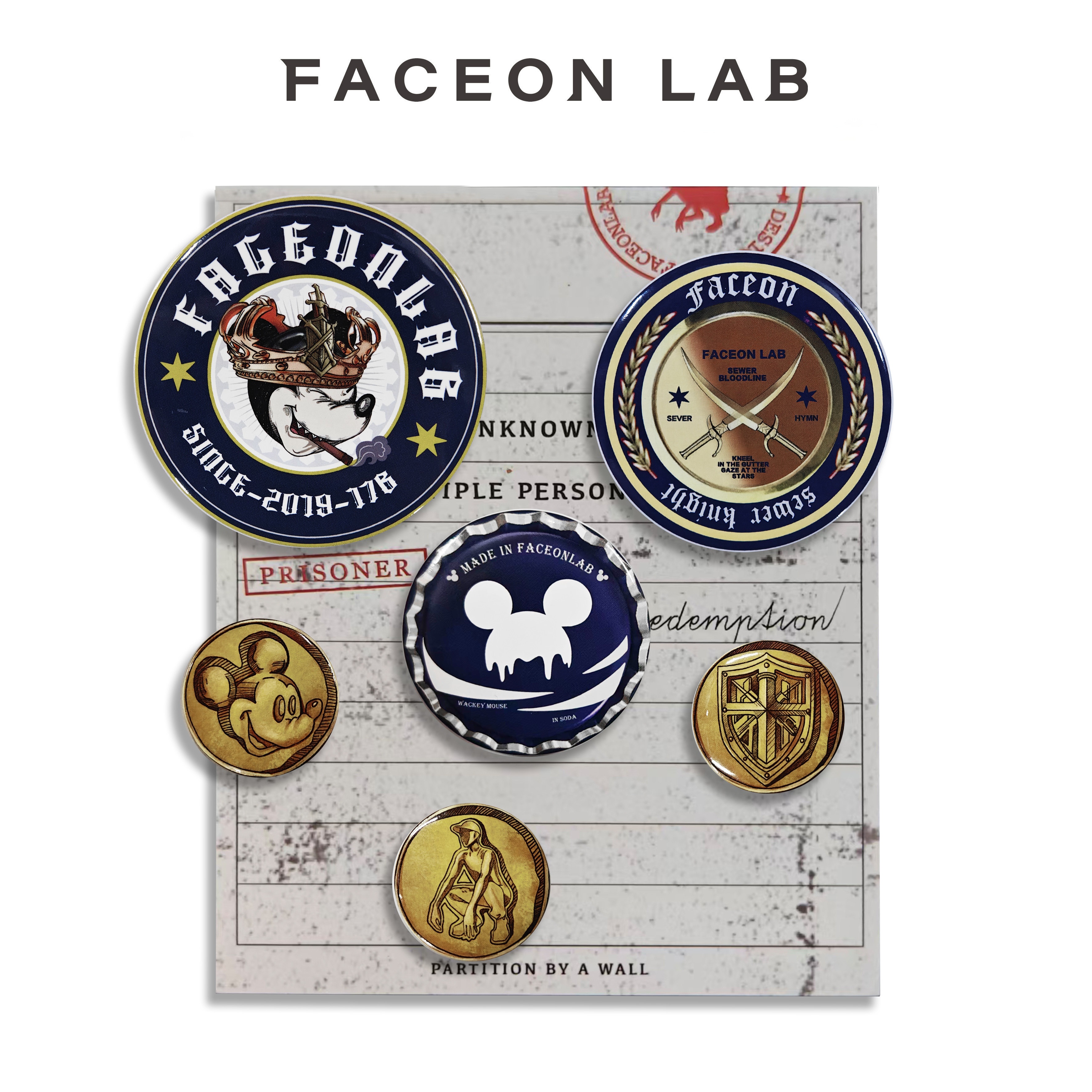 FACEONLAB王权骑士荣誉勋章胸针今日青年徽章配件百搭装饰diy谷子