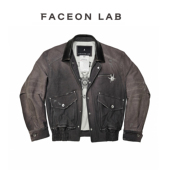 FACEONLAB原创染色体重工水洗夹克高级感cleanfit街头夹棉外套男