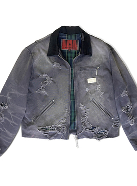 今日青年FACEONLAB 子弹头底特律工装翻领夹克 雾霾灰