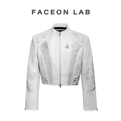 阿信同款今日青年FACEONLAB原创阿基拉短款机车皮夹克外套