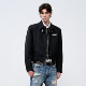 夹克 黑色长袖 飞上来FACEONLAB原创精仿羊毛短款 拉链翻领极简男装