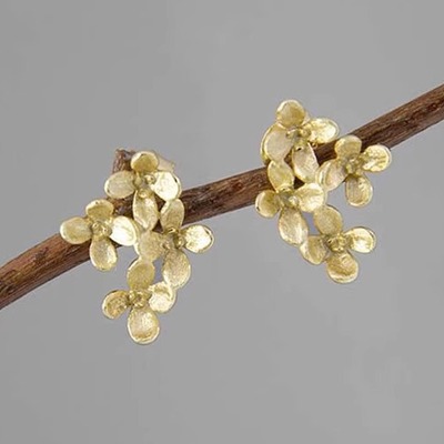 国风复古桂花落耳钉饰品