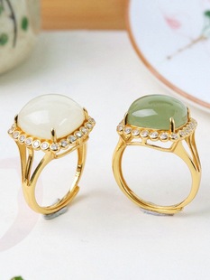 三生三世和田玉纯银闺蜜高级感配饰方形戒指轻奢小众女二人款精致