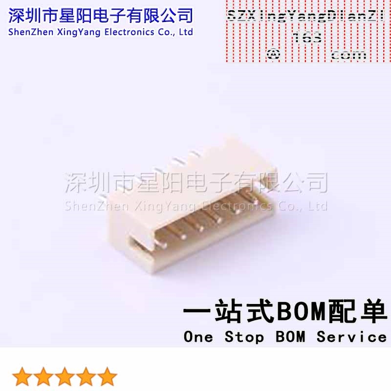 X1502WV-06K-N0SN (10Pcs)ZH 1.5mm 1x6P直插 参考系列ZH间距1.5m