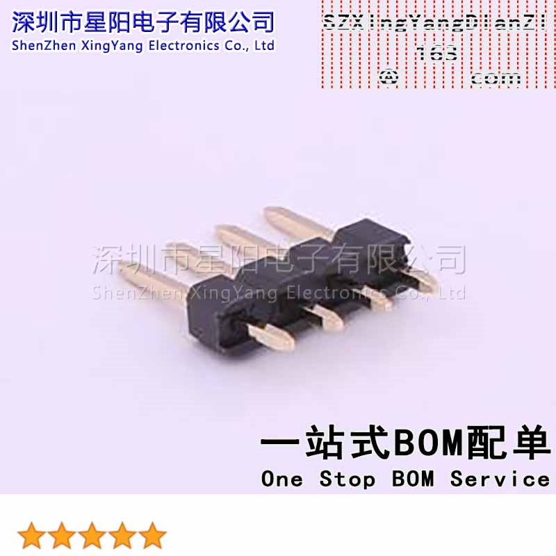 X6511WV-04H-C60D30 (10Pcs)2.54mm 1x4P直插 方针 镀金足1U排数