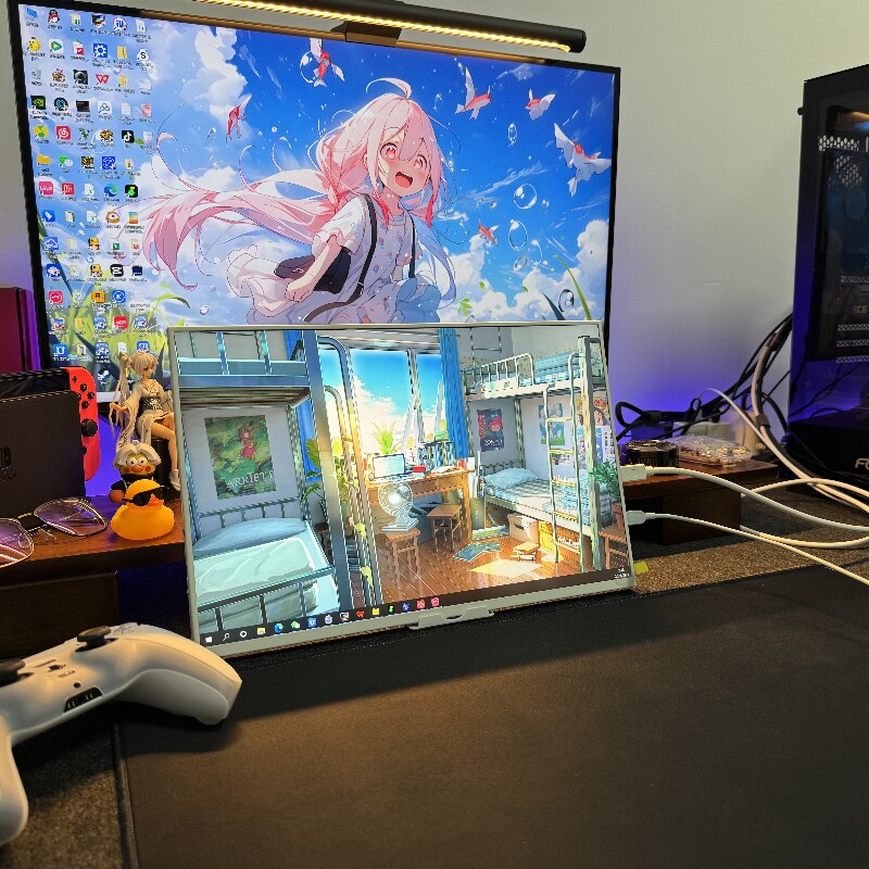 16인치 휴대용 모니터 2K144HZ 하이 브러시는 컴퓨터 확장 XSS|PS5|PS4|스위치 화면 프로젝션을 지원합니다