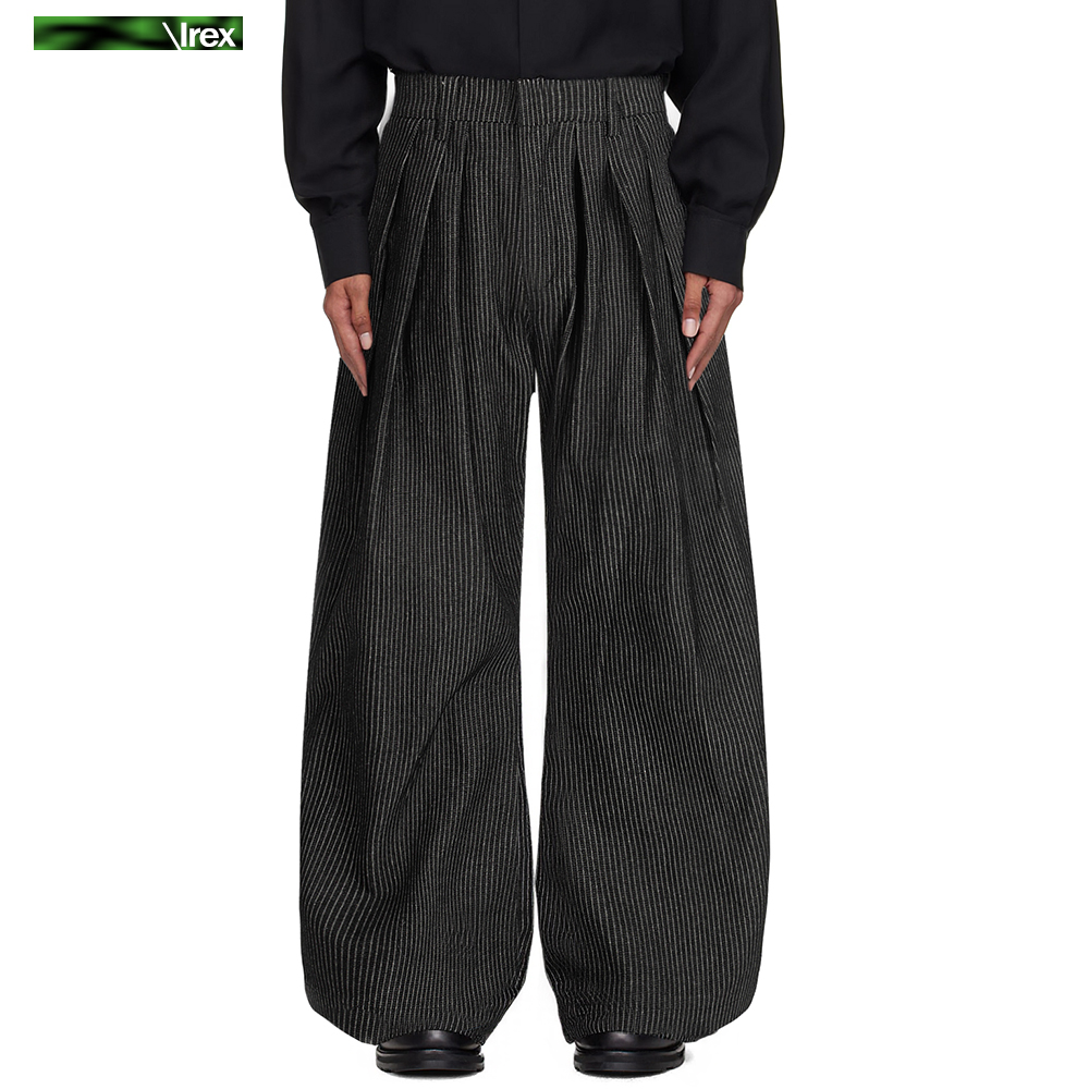 三褶A字弯刀版型牛仔西裤