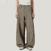 通勤百搭row风立体分割休闲长裤 休闲西裤 捏褶廓形高品质版 本