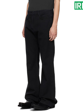 IREX 巴黎黑色水洗bootcut直筒弯刀显瘦微喇牛仔裤男Cleanfit神裤