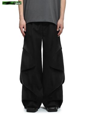 IREX（卓沅同款）cleanfit立体褶皱设计西裤男高街阔腿微喇休闲裤