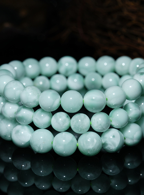 弘利水晶海纹手串碧玉托帕蓝晶