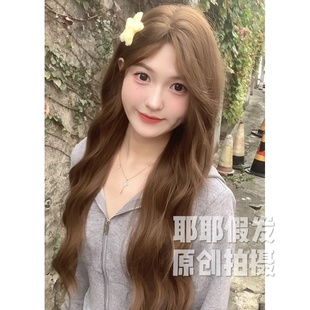 自然修脸甜美jj全 新款 假发女日常网红中分长卷发夏季