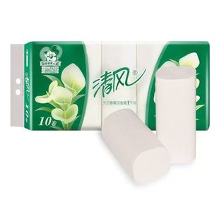 清风B01B无芯卷纸1000克4层10卷长卷家庭厕纸实惠装 卫生纸