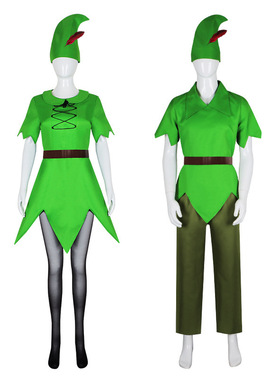 小飞侠cos服 彼得潘cos绿色精灵演出服cosplay万圣节舞台服亚马逊