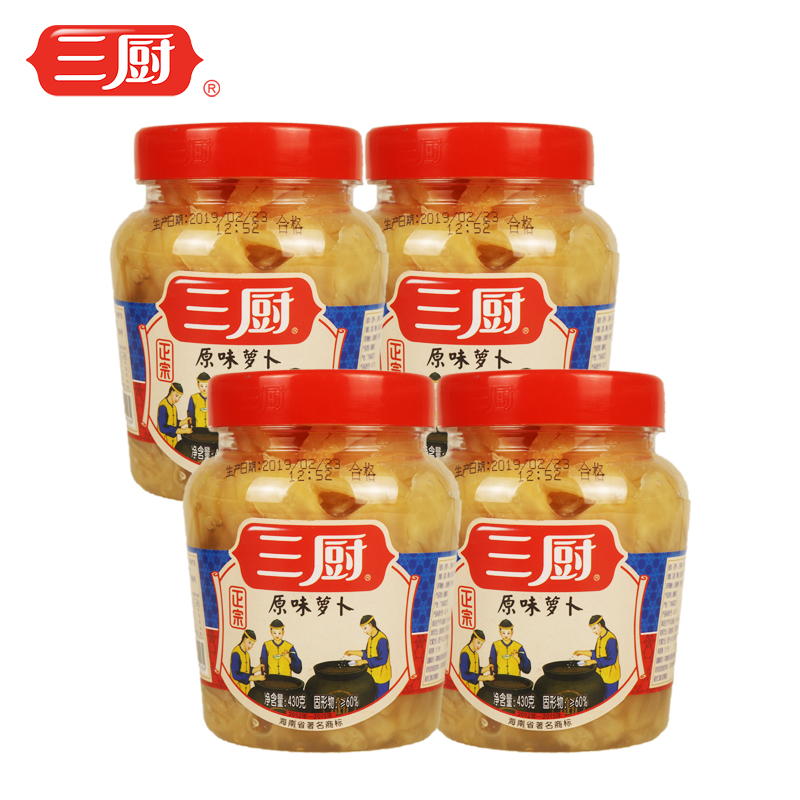 三厨酱脆萝卜原味萝卜430g*4瓶酱汁酱香萝卜盐菜下饭菜