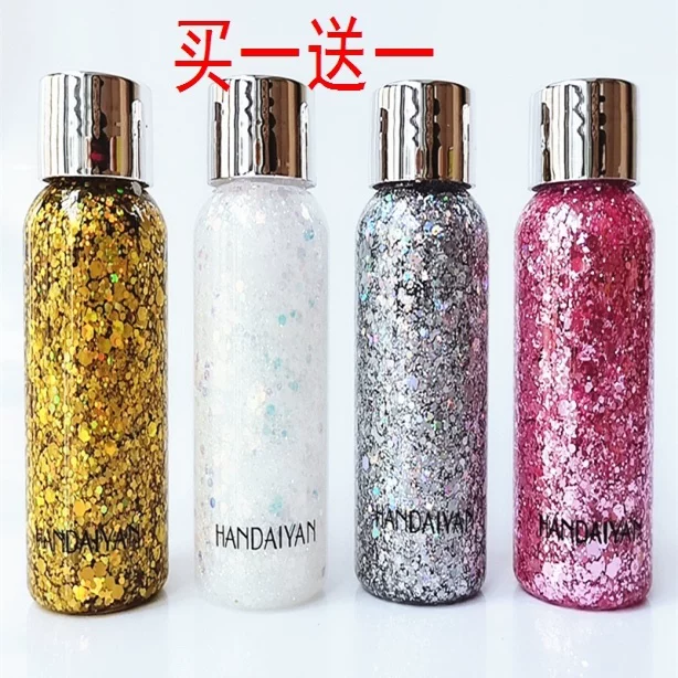 Флеш-глянца кристаллы по лицу и телу sequins гель флакон пудра тени для век цветная поляризованная сценическая макияж прямой эфир прямой эфир