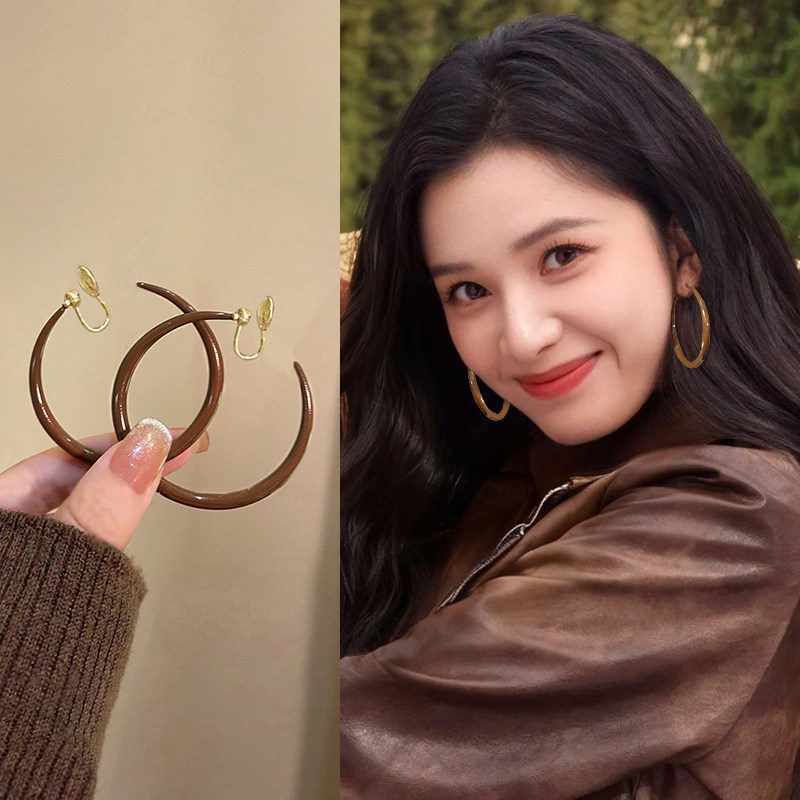 美拉德素圈蚊香盘耳夹女款轻奢高级感无耳洞耳环艺术生超好看耳饰,饰品/流行首饰/时尚饰品新,耳夹,淘宝优惠券,粉丝福利购,淘宝优惠卷