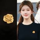 金色玫瑰花胸针高档女奢华气质2025新款 配饰 高级大衣别针精致时尚