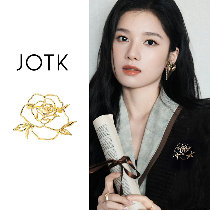 镂空玫瑰花胸针女士气质时尚