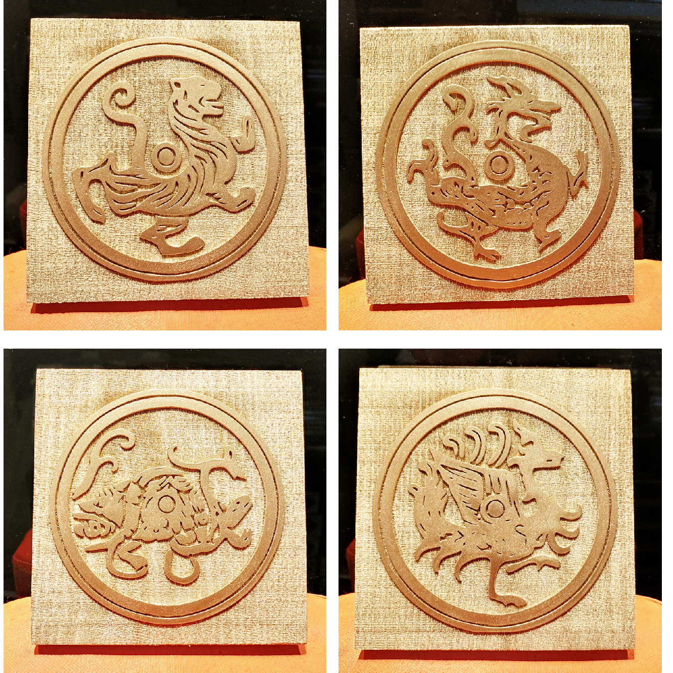 十二生肖雕刻版拓片定制手工DIY