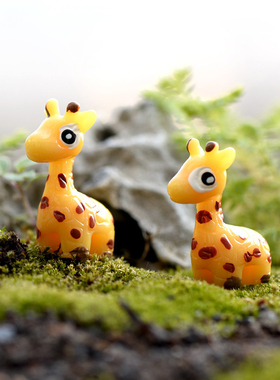 苔藓微景观小动物摄影摆件小号树脂梅花鹿 创意卡通玩偶DIY饰品