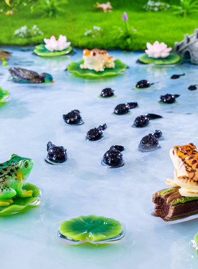 树脂摆件田园手工青蛙蝌蚪小动物