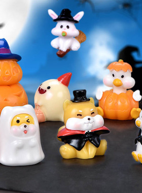 微景观小摆件万圣节小饰品可爱手工造景小动物小人物女巫恶魔小鬼