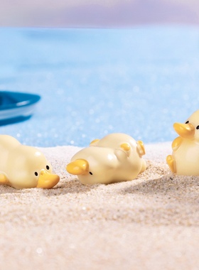 可爱鸭嘴兽手工装饰办公桌面摆件微景观小动物创意微缩沙滩摆设