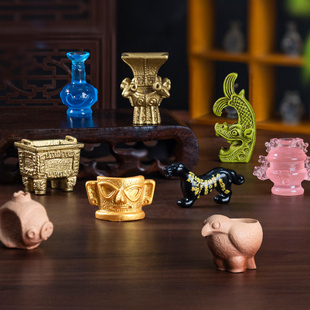 微景观创意树脂青铜仿文物摆件客厅办公桌面装饰品精美工艺品中式