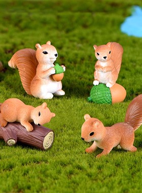 微景观装饰品可爱小松鼠创意摄影造景小饰品手工diy小动物小摆件