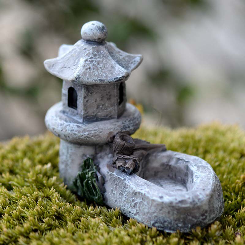 约4x5cm水塔创意树脂水池塔楼微景观盆栽装饰diy造景迷你建筑摆件