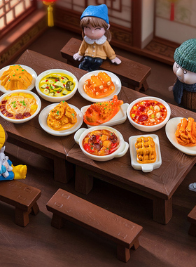 18款微景观仿真食物中式菜肴摆件