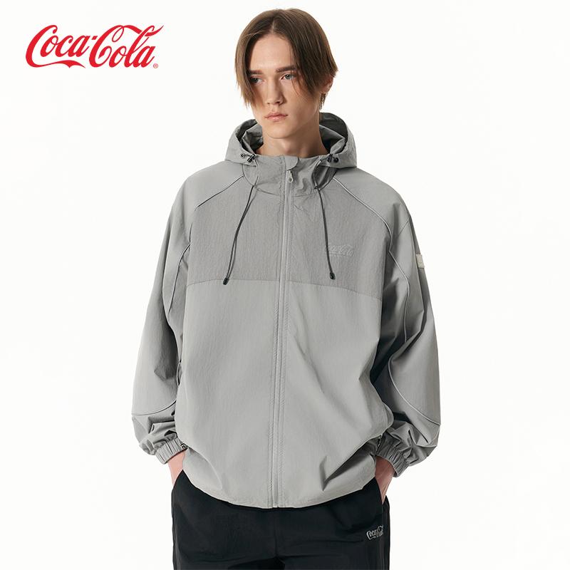 可口可乐户外防风防水连帽夹克