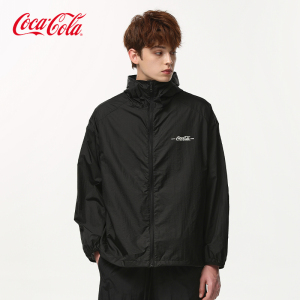 Coca-Cola/可口可乐UPF50+防晒衣男轻薄透气帽檐高领连帽防晒外套